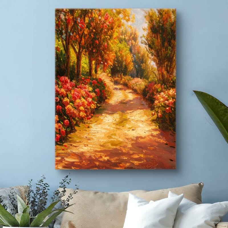 Obraz na płótnie do salonu jesienna ścieżka