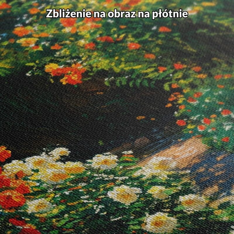 Obraz do salonu ogród kwitnące róże impresjonizm