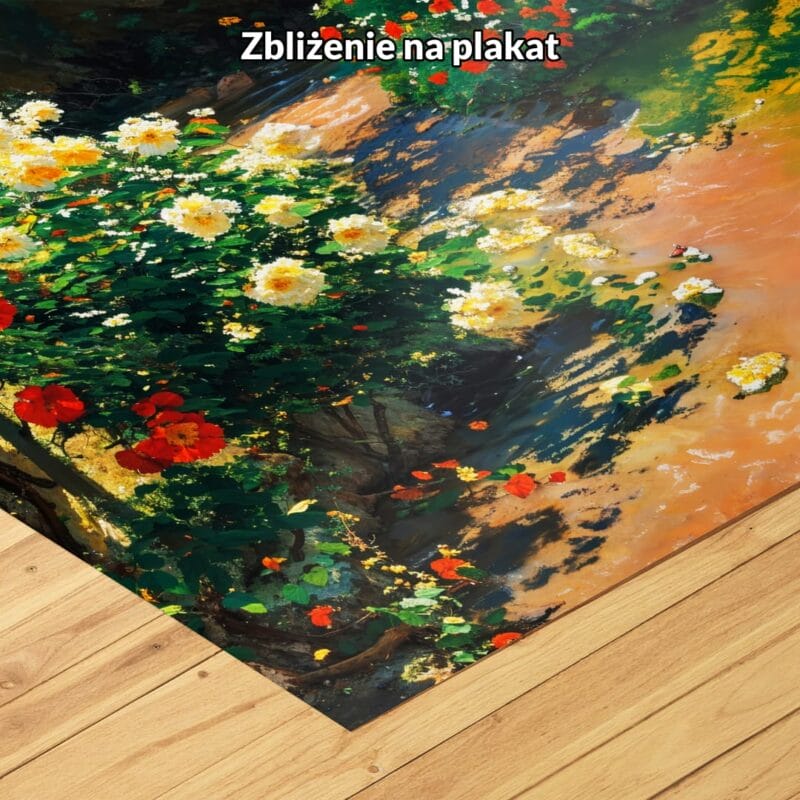 zielony czerwony żółty realistyczny obraz na ścianę do sypialni