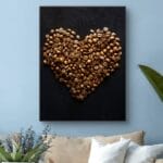 Plakat serce z ziaren kawy do kuchni
