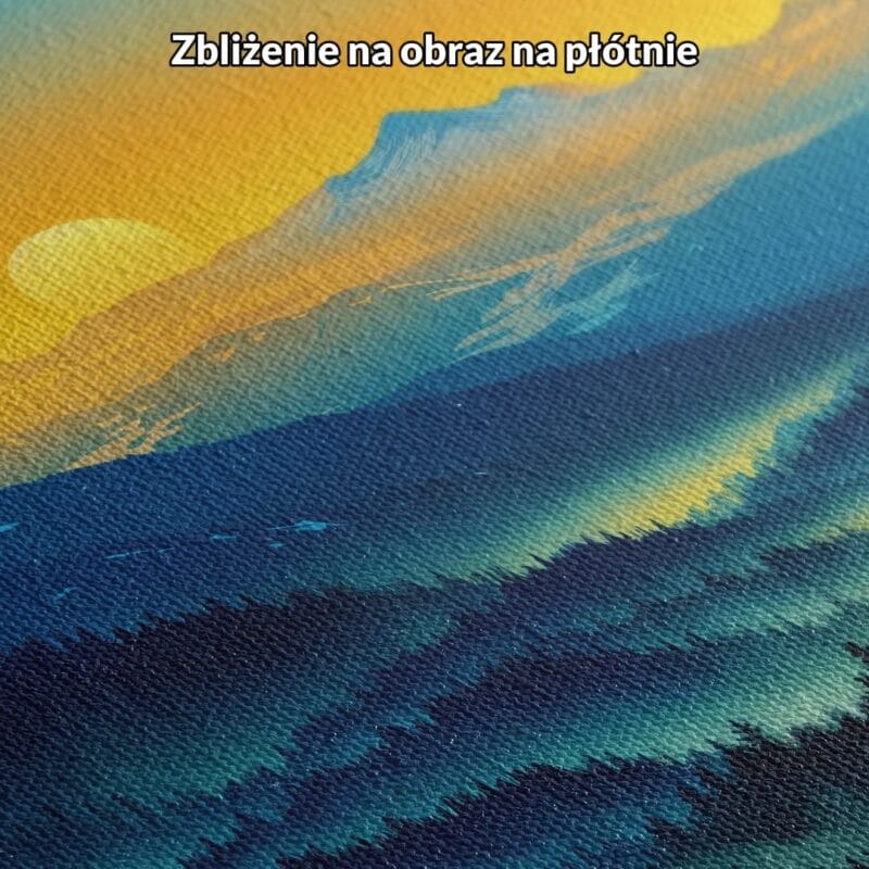 niebieski żółty zielony realistyczny plakat na ścianę do sypialni