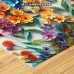 fioletowy niebieski pomarańczowy częściowo abstrakcyjny obraz na ścianę do sypialni