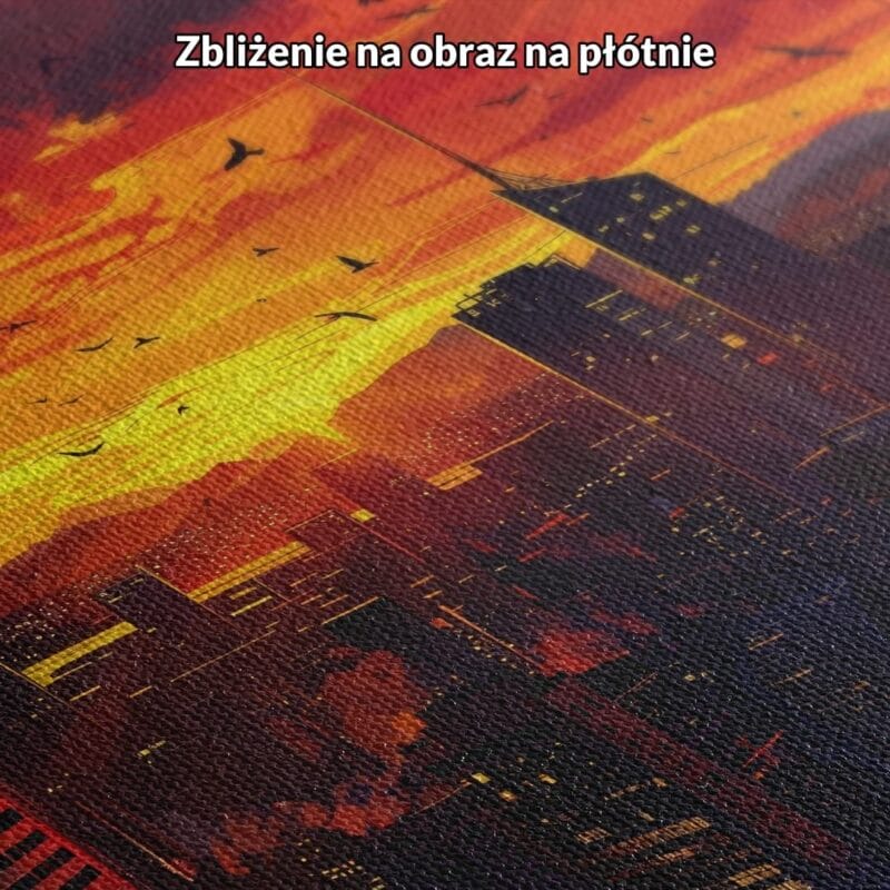 pomarańczowy fioletowy czarny realistyczny plakat na ścianę do biura i pracy