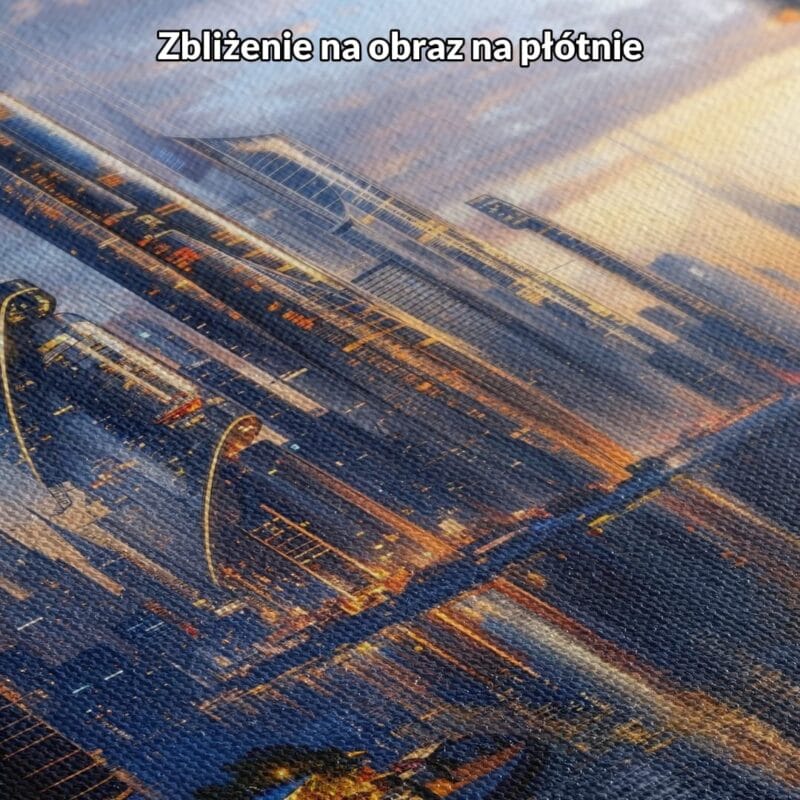 niebieski pomarańczowy szary realistyczny plakat na ścianę do salonu