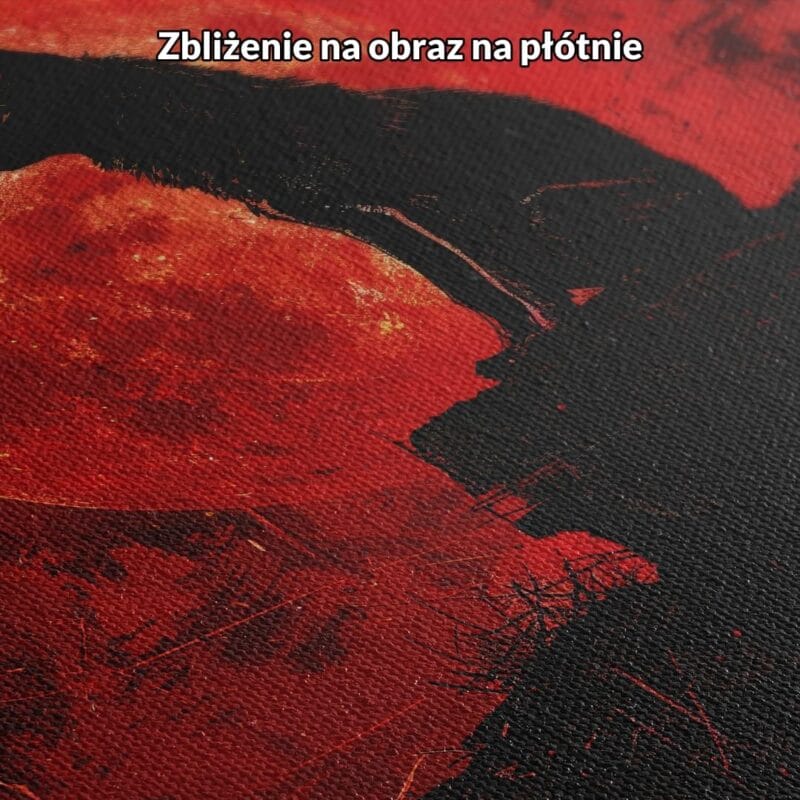 czerwony czarny częściowo abstrakcyjny plakat na ścianę do sypialni