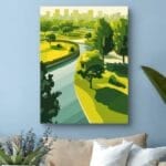 Plakat krajobrazy pejzaże i widoki parki miejskie