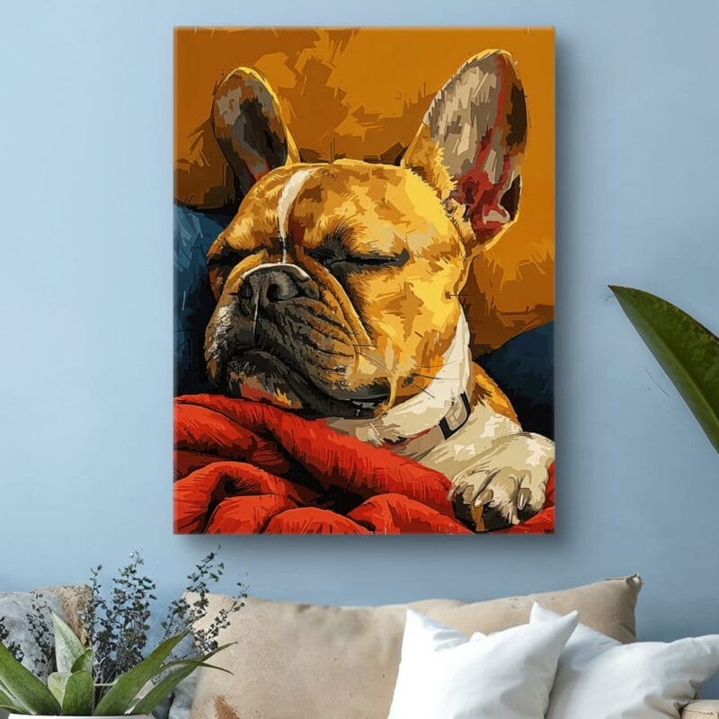 Plakat do salonu bulldog relaksujący