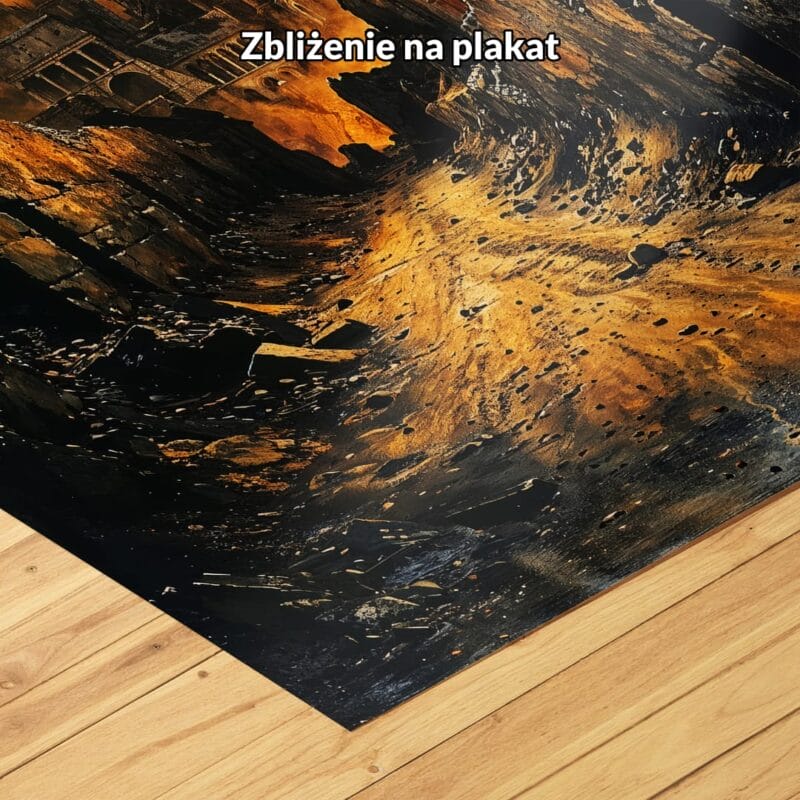 pomarańczowy czarny żółty częściowo abstrakcyjny obraz na ścianę do gabinetu