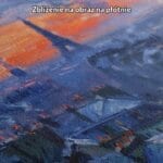 Obraz zachód słońca Paryż wieża Eiffla do salonu