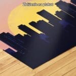 Plakat do salonu zachód słońca nad miastem