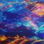 niebieski pomarańczowy fioletowy realistyczny plakat na ścianę do biura i pracy