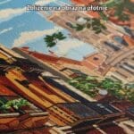 pomarańczowy niebieski zielony realistyczny plakat na ścianę do biura i pracy