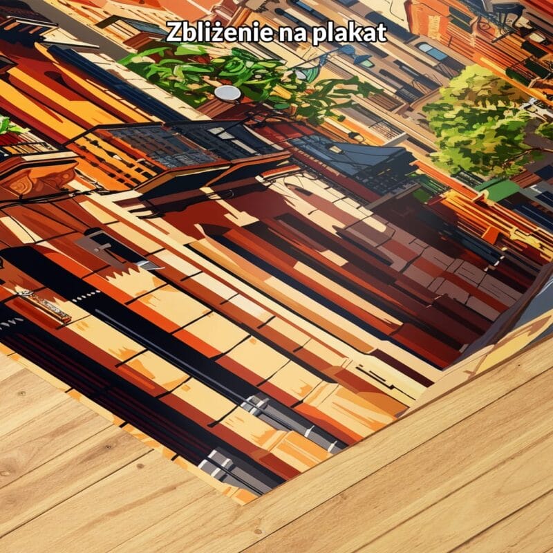 Plakat ulica w mieście do salonu natura realistyczny