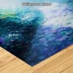 zielony niebieski fioletowy częściowo abstrakcyjny obraz na ścianę do sypialni