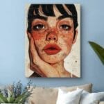 Obraz twarz kobiety portret realistyczny do salonu