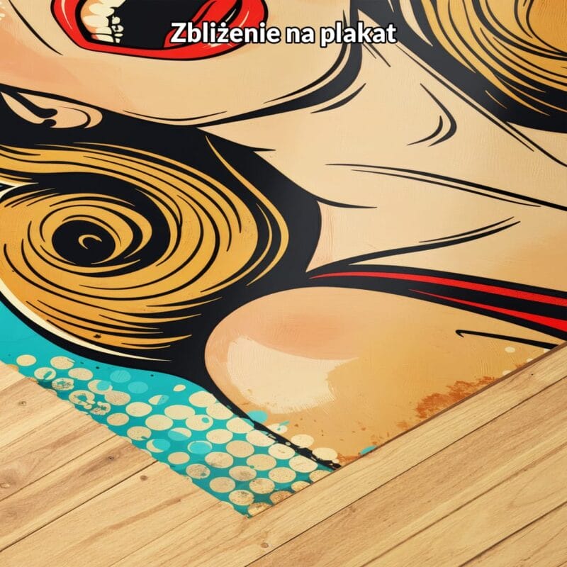 Plakat pop-art do salonu kobieta z sercami