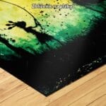 zielony żółty czarny częściowo abstrakcyjny obraz na ścianę do salonu