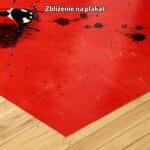 czerwony czarny częściowo abstrakcyjny plakat na ścianę do biura i pracy Plakat biedronka na czerwonym tle pop-art