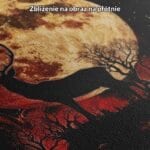 czarny czerwony żółty częściowo abstrakcyjny plakat na ścianę do sypialni