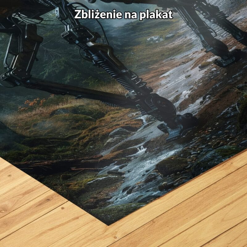 zielony brązowy szary częściowo abstrakcyjny obraz na ścianę do salonu