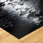 Plakat nocny krajobraz pełnia księżyca nad wodą