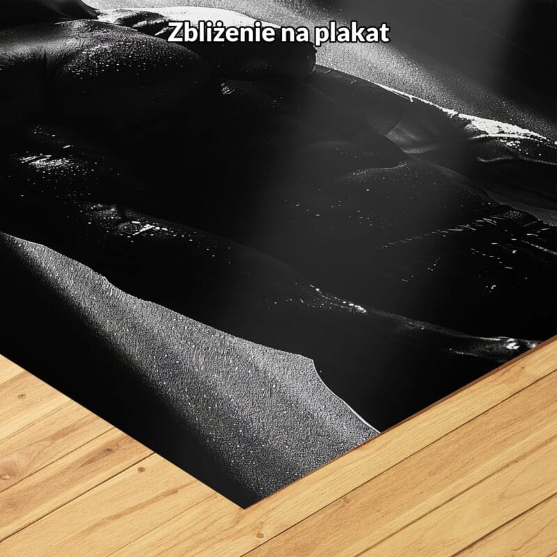 Plakat mężczyzna w promieniach światła realistyczny