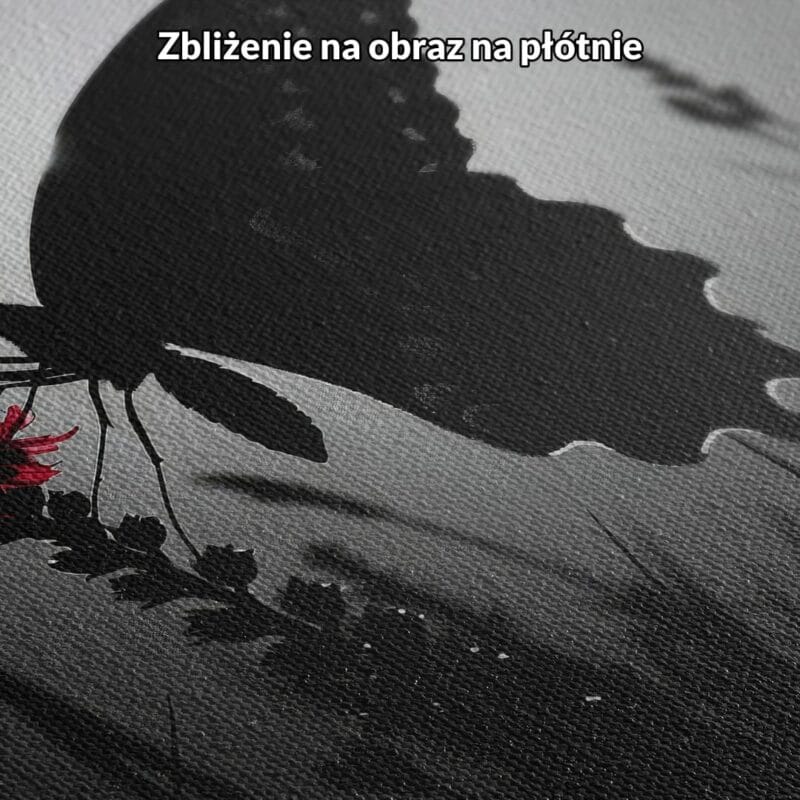 czarno-biały czerwony realistyczny plakat na ścianę do sypialni