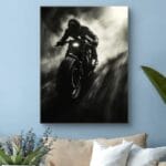 Plakat motocykl noc jazda dla mężczyzny do biura Plakat motocykl noc jazda dla mężczyzny do biura