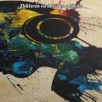 zb3-139-5nk niebieski żółty czerwony częściowo abstrakcyjny plakat na ścianę do biura i pracy