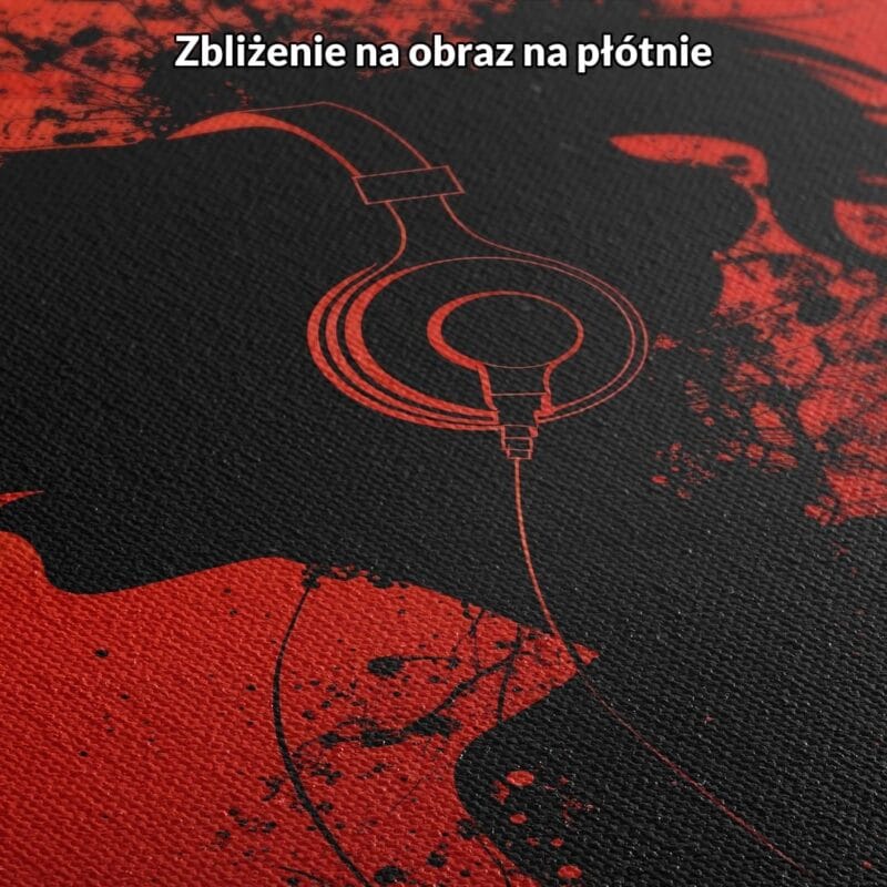 czerwony czarny częściowo abstrakcyjny plakat na ścianę do salonu