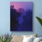 Plakat do salonu las zachód słońca Plakat do salonu las zachód słońca