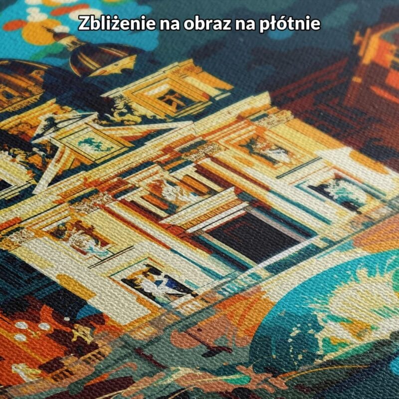 niebieski pomarańczowy zielony częściowo abstrakcyjny plakat na ścianę do biura i pracy