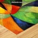 zielony żółty niebieski abstrakcyjny obraz na ścianę do sypialni
