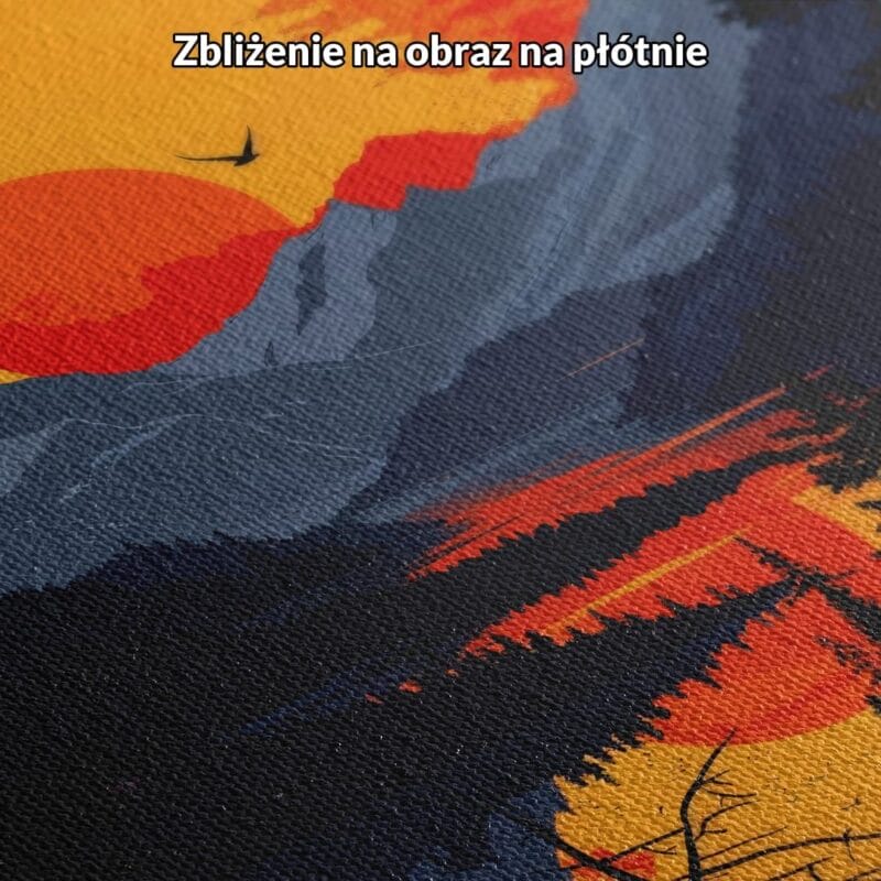 czerwony czarny pomarańczowy częściowo abstrakcyjny plakat na ścianę do sypialni