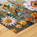 żółty pomarańczowy zielony częściowo abstrakcyjny obraz na ścianę do sypialni