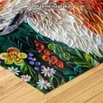 Plakat wilk wśród kwiatów do salonu