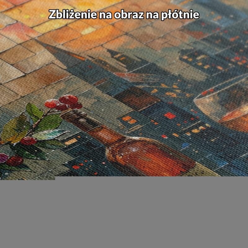 Obraz do salonu wieczór z winem w mieście