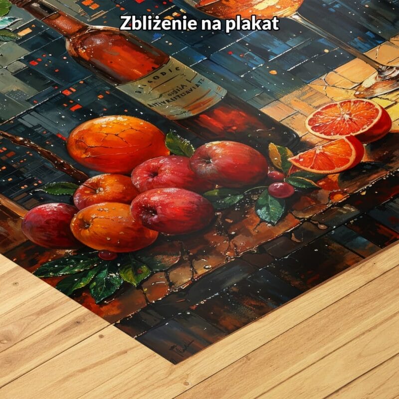 pomarańczowy czerwony brązowy realistyczny obraz na ścianę do kuchni i jadalni