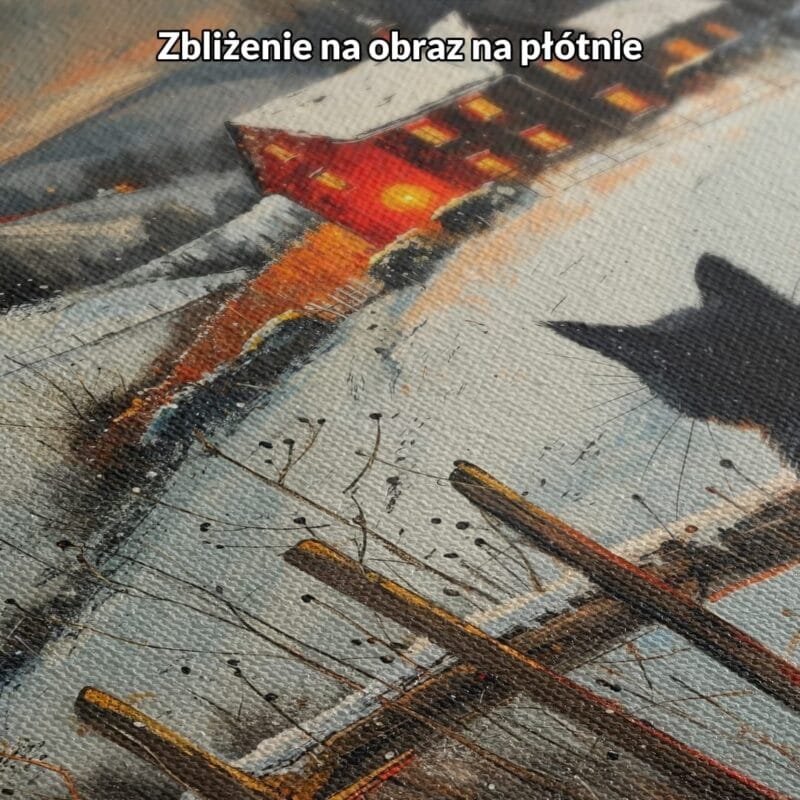 Obraz do salonu kot zimowy krajobraz