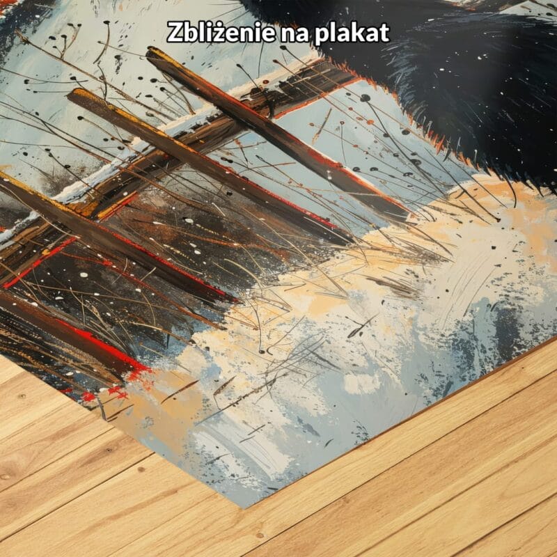 biały czarny pomarańczowy realistyczny obraz na ścianę do sypialni