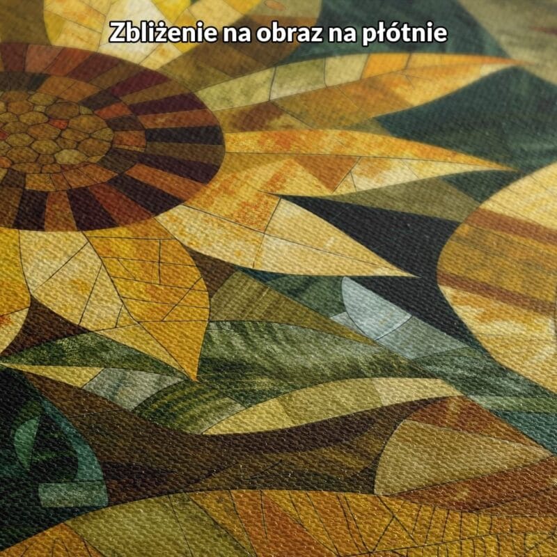 żółty zielony brązowy częściowo abstrakcyjny plakat na ścianę do kuchni i jadalni