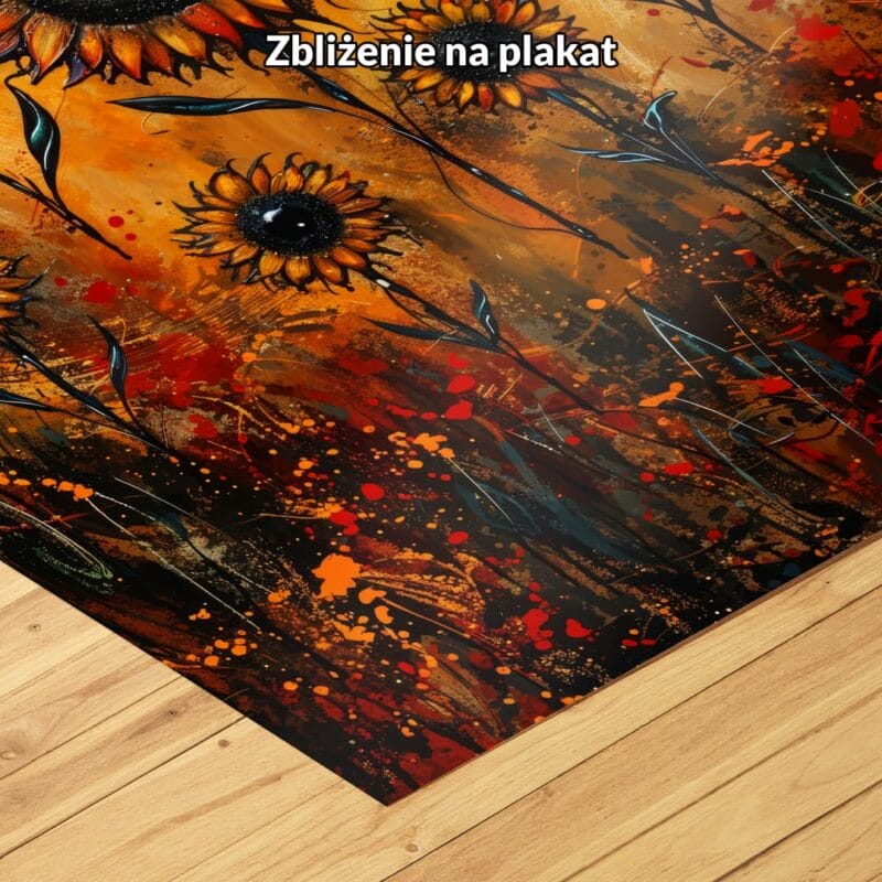 pomarańczowy żółty czarny częściowo abstrakcyjny obraz na ścianę do biura i pracy