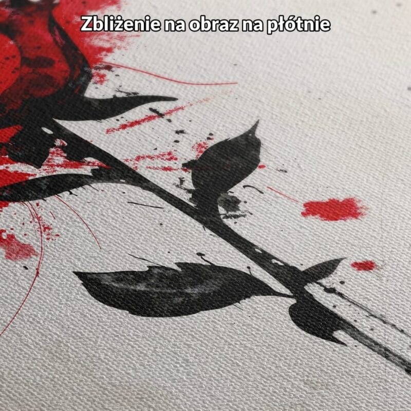 Obraz do salonu róża abstrakcja ekspresjonizm