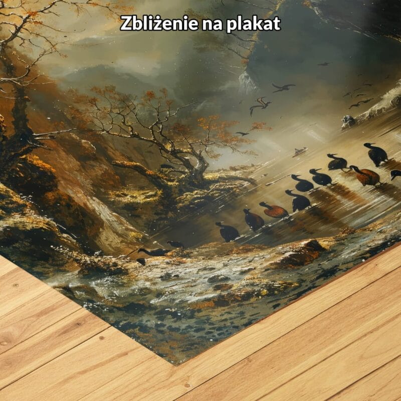 brązowy czarny żółty realistyczny obraz na ścianę do biura i pracy