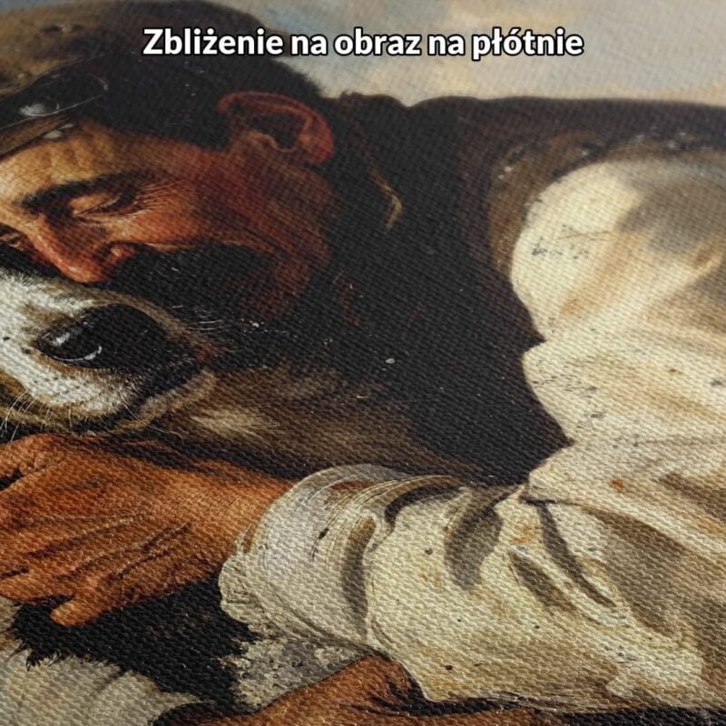 Obraz do salonu portret starszego mężczyzny z psem