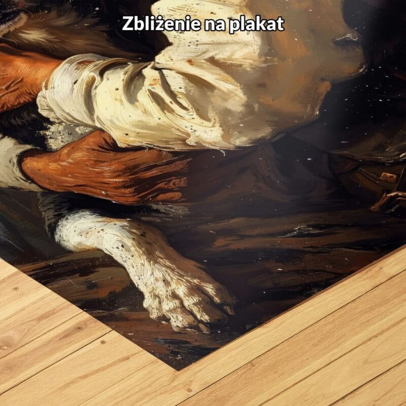 brązowy biały czarny realistyczny obraz na ścianę do gabinetu