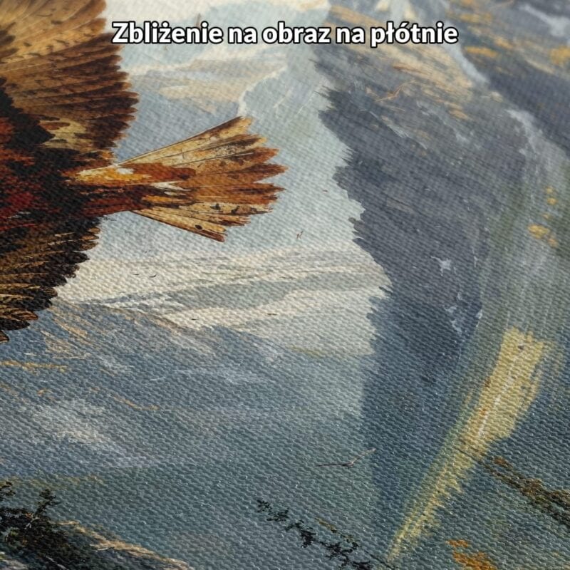 Obraz majestatyczny orzeł nad jesiennymi górami