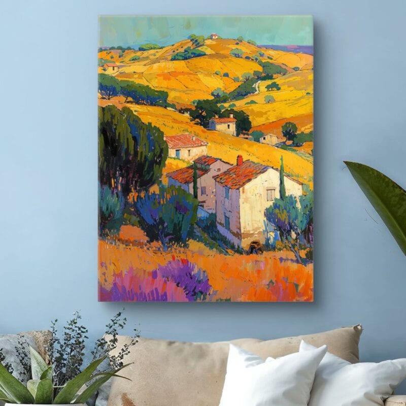 Obraz wiejski krajobraz wzgórza do salonu