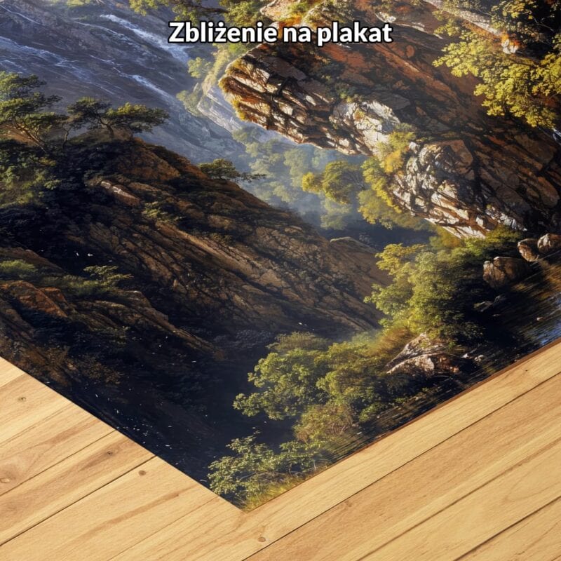 zielony niebieski brązowy realistyczny obraz na ścianę do biura i pracy