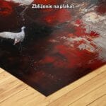 zb3-1605-9n czerwony biały czarny częściowo abstrakcyjny obraz na ścianę do sypialni